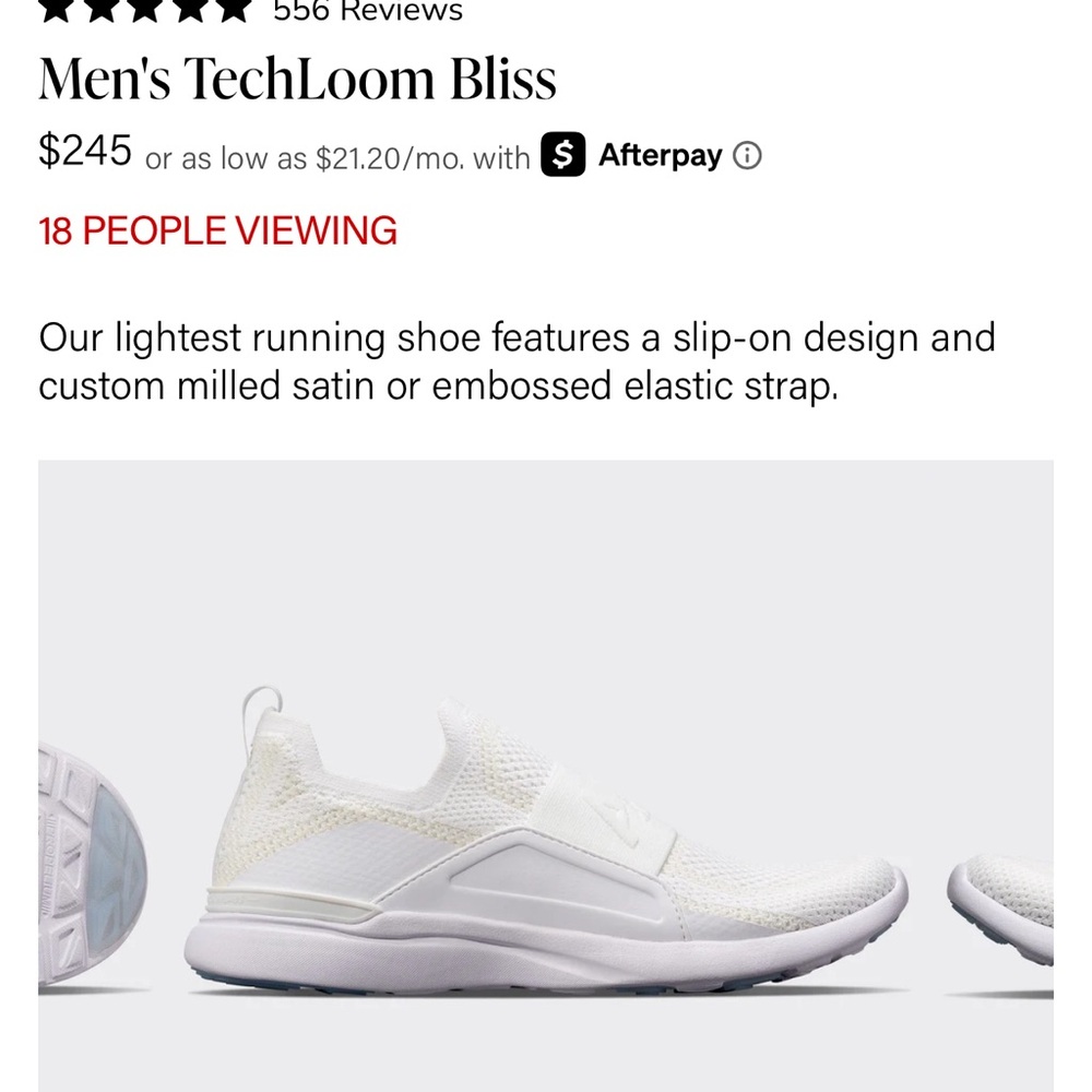 APL White and Gray Slip-On Running Shoes
